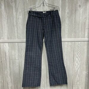 Y2K Roxy Window Pane Grey Flare Leg Pants NWOT